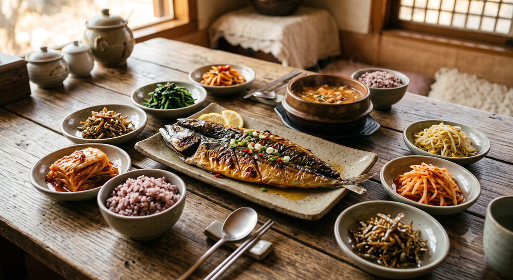 천연 진통제 역할을 하는 등푸른생선 고등어 구이 (Grilled mackerel, a blue-backed fish acting as a natural painkiller)