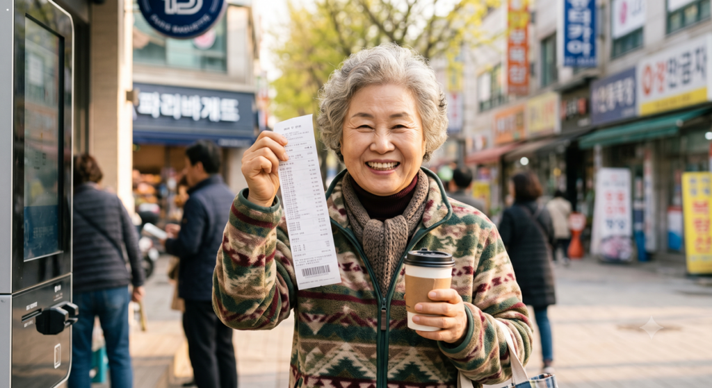 친절한 간호사의 안내를 받으며 병원 키오스크 수납을 진행하는 어르신 (Elderly man making a payment at a hospital kiosk with a nurse's guidance)